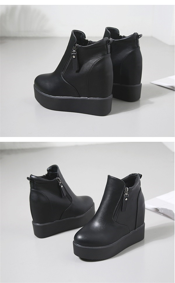 楽天市場】ショートブーツ 厚底靴 インヒール靴 ヒール11cm 2タイプ