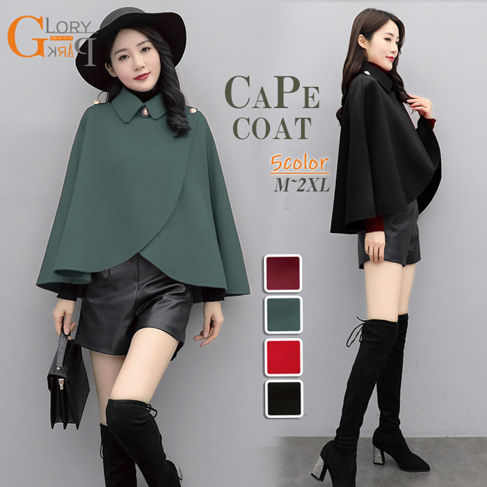 楽天市場】ケープコート マントコート ポンチョ コート レディース