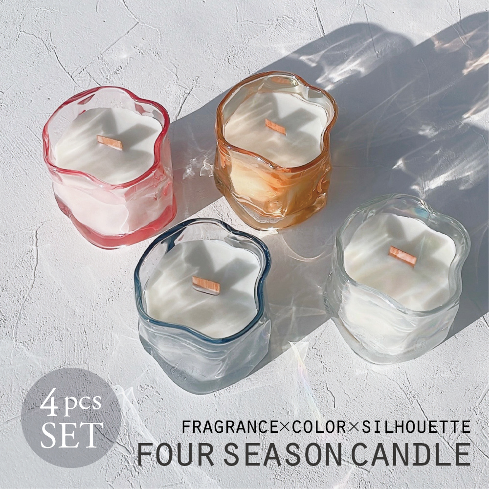 楽天市場】【☆即納☆】 アロマキャンドル 四季 4個 セット 木芯