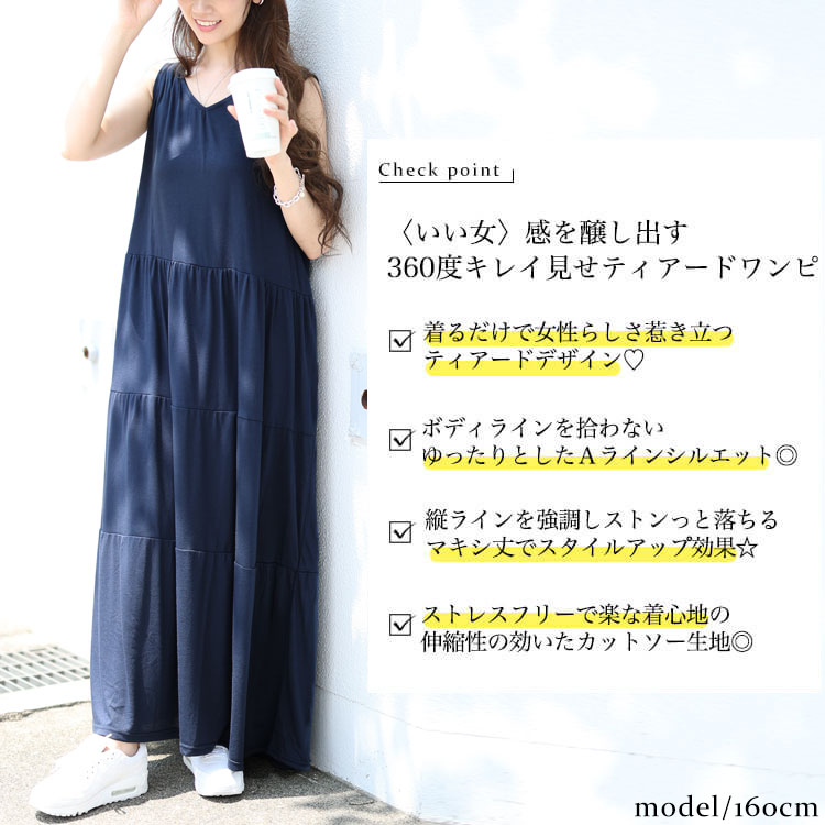 楽天市場】大きいサイズ レディース ワンピース Vネックノースリーブ