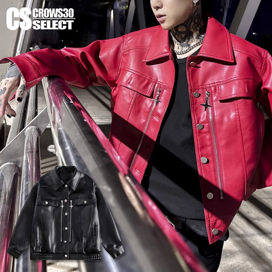 楽天市場】Gジャン メンズ デニムジャケット メンズ PUレザー