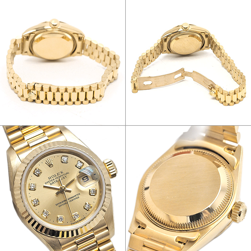 楽天市場】ROLEX ロレックス デイトジャスト 10Pダイヤ レディース