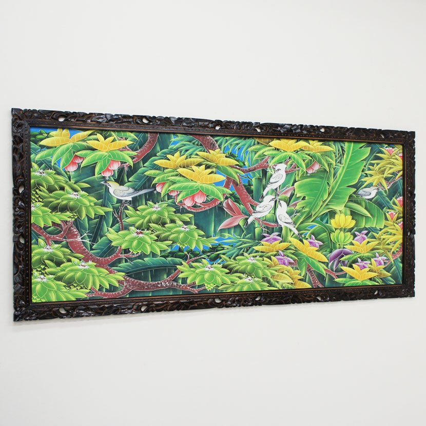 楽天市場】【送料無料！】バリ絵画 特大熱帯花鳥（PA-001-11）192×82cm