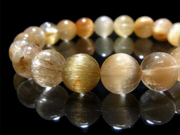 みち（ゴールドキャッツアイルチル ⑨径16.5cm（6．5〜7mm珠