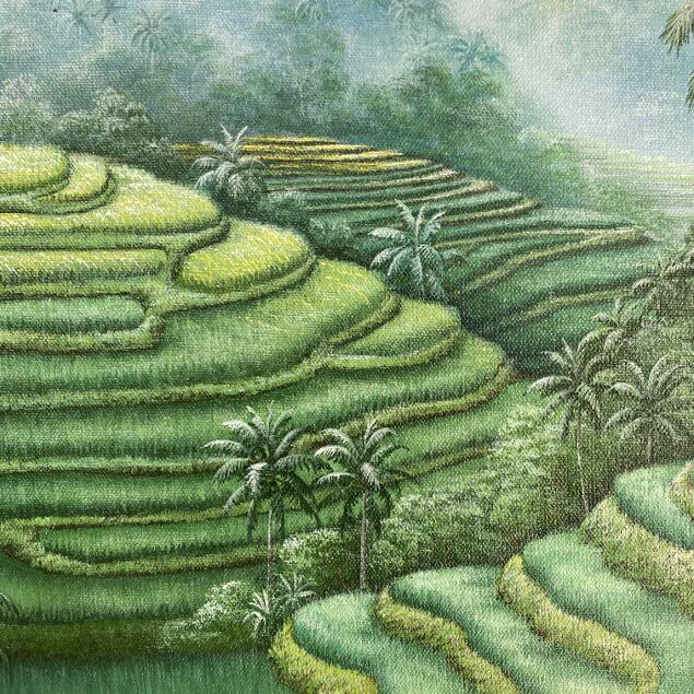 楽天市場】【インテリア雑貨 おしゃれ バリ風】 バリ絵画 風景画 棚田