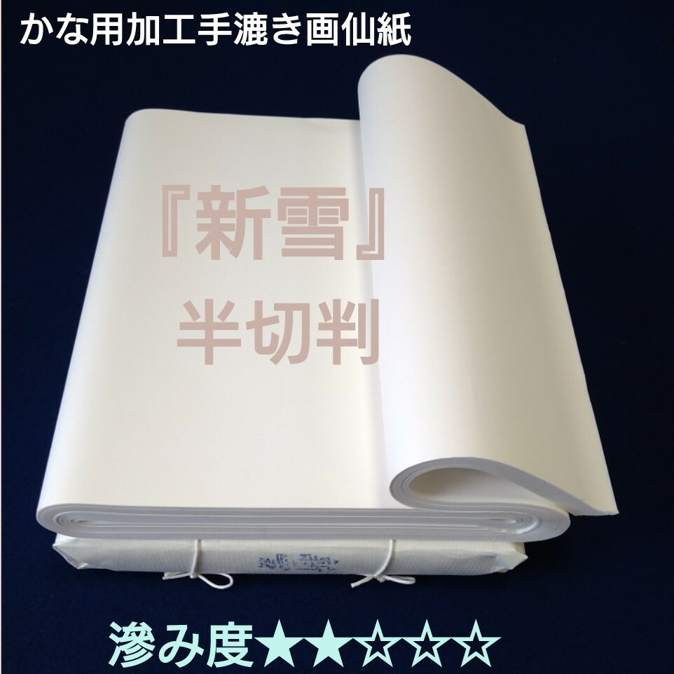 楽天市場】書道 画仙紙 半切 100枚入り 手漉き かな 新雪 仮名 加工紙