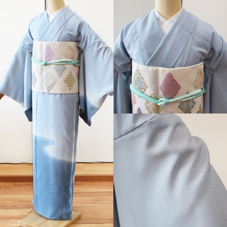 楽天市場】附け下げ 付け下げ 訪問着 夏着物 夏 単衣 5月～9月 青 水色