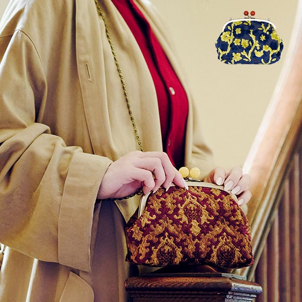 楽天市場】亥之吉くし型ポシェットがま口 モケット パイルジャカード