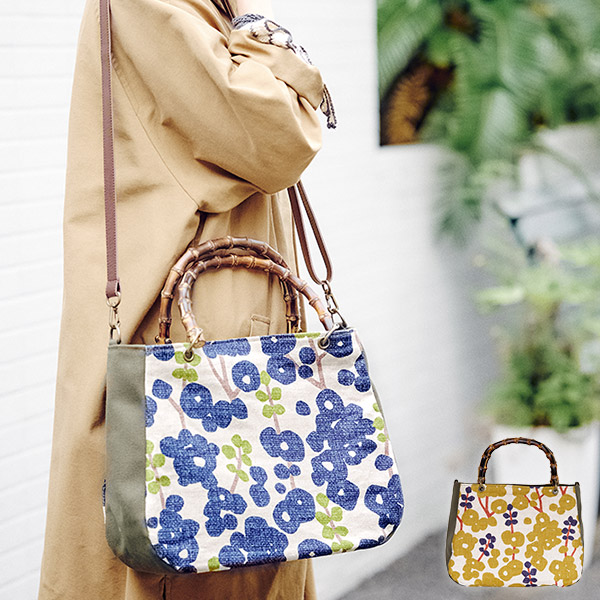 楽天市場】亥之吉 バンブーハンドルバッグ 近江の麻 「はなさかり