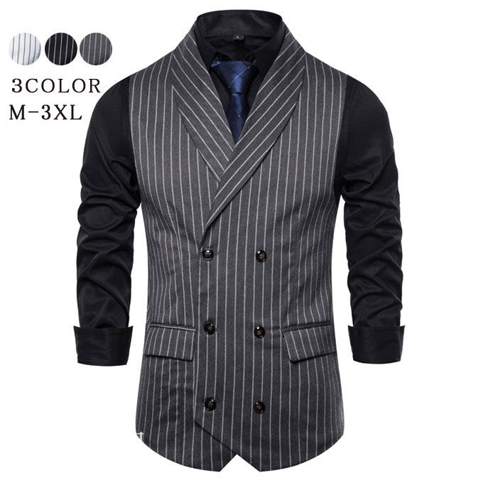 楽天市場】フォーマル ベスト メンズ ジレベスト 襟付き×ダブルベスト