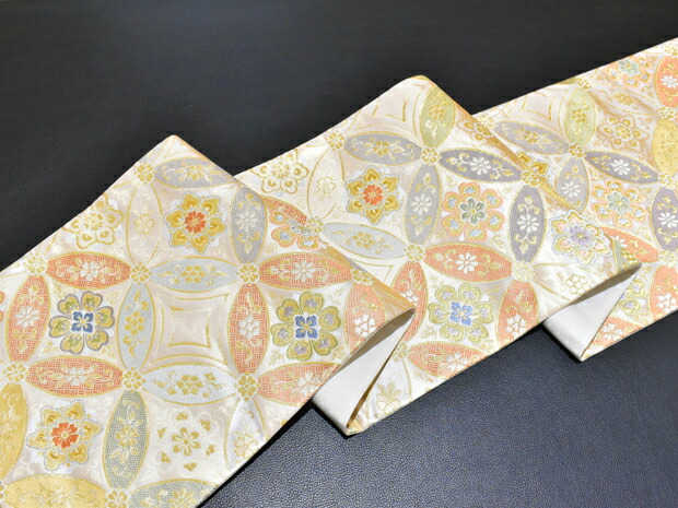 楽天市場】西陣織 藤原謹製 正絹 高級袋帯 名錦七宝華文 金地【お仕立