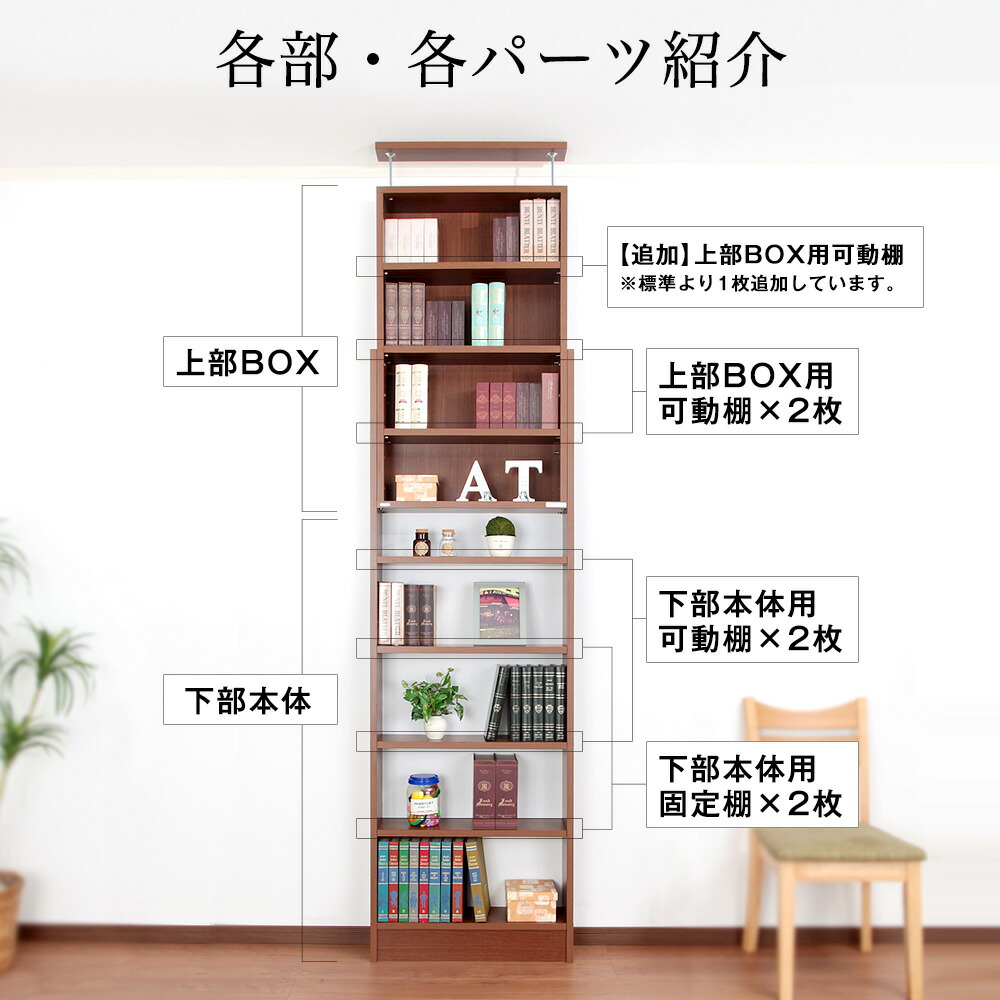 楽天市場】天井つっぱりラック TEN 幅60cm 奥行29cm 日本製 本棚 書棚