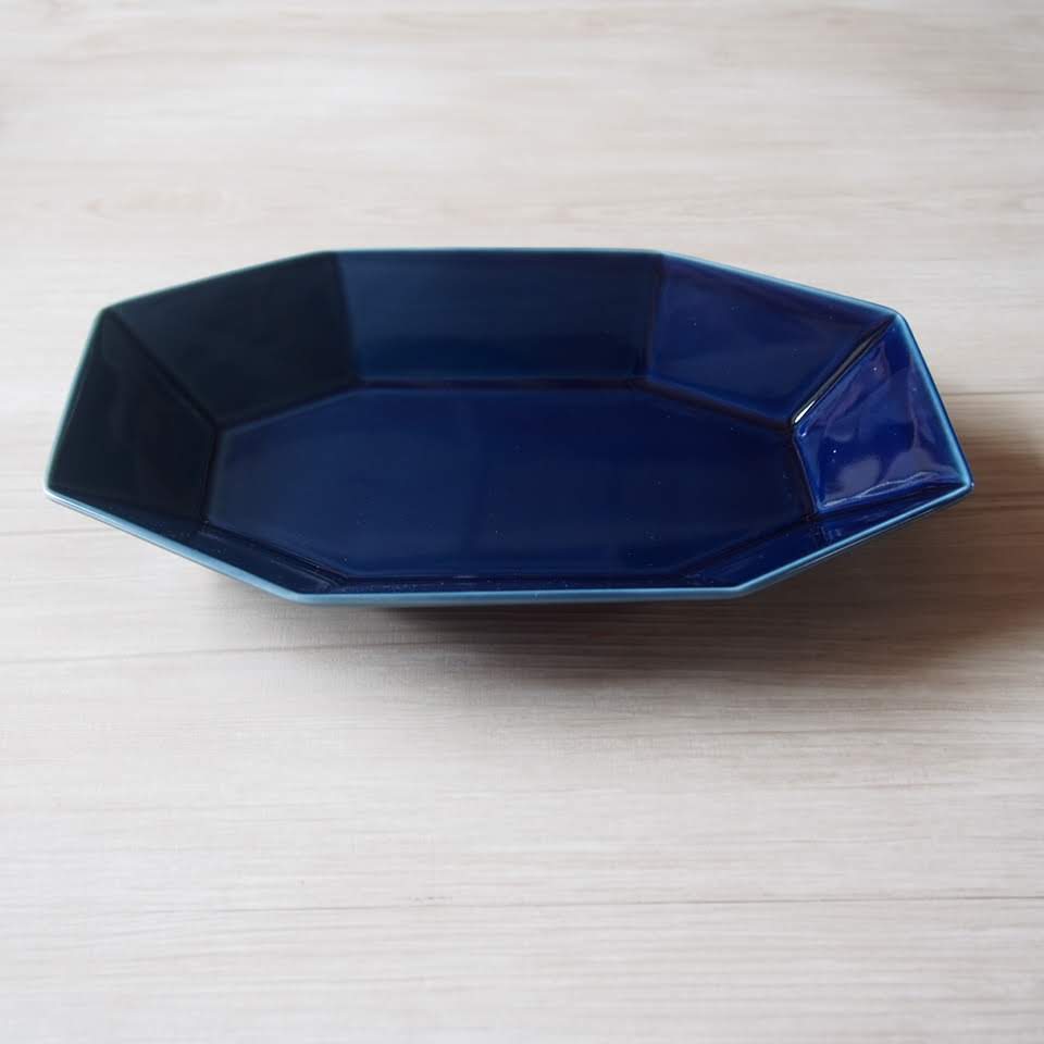 楽天市場】【在庫限り】 八角形 オクト プレート 26.5cm ルリ/グレー