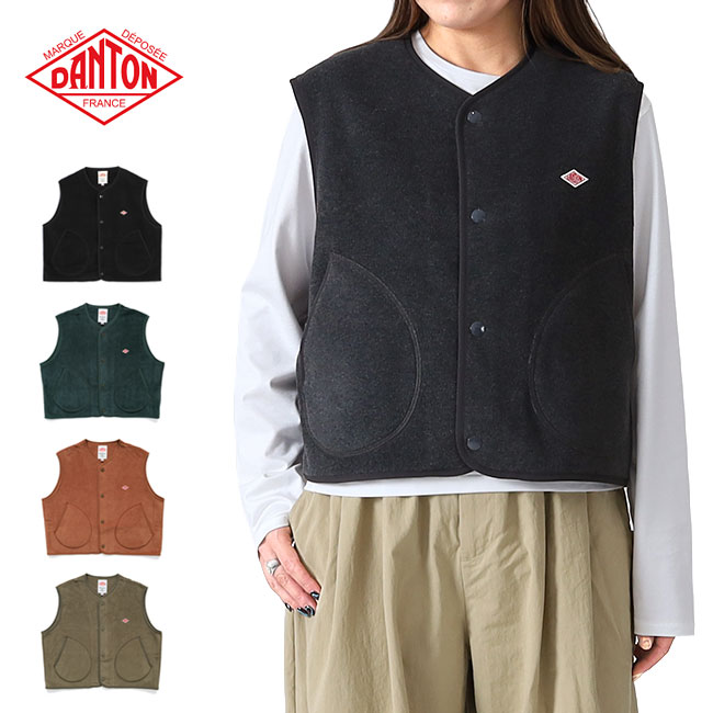 楽天市場】DANTON ダントン ショート丈 フリース ベスト DT-A0521 襟