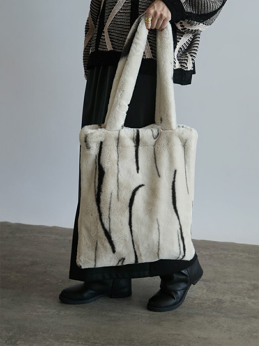 楽天市場】RADIATE ニュアンスデザインフェイクファートートバッグ