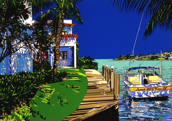 鈴木英人 「運河で見つけたスーベニール」 真作 鈴木英人 「運河で