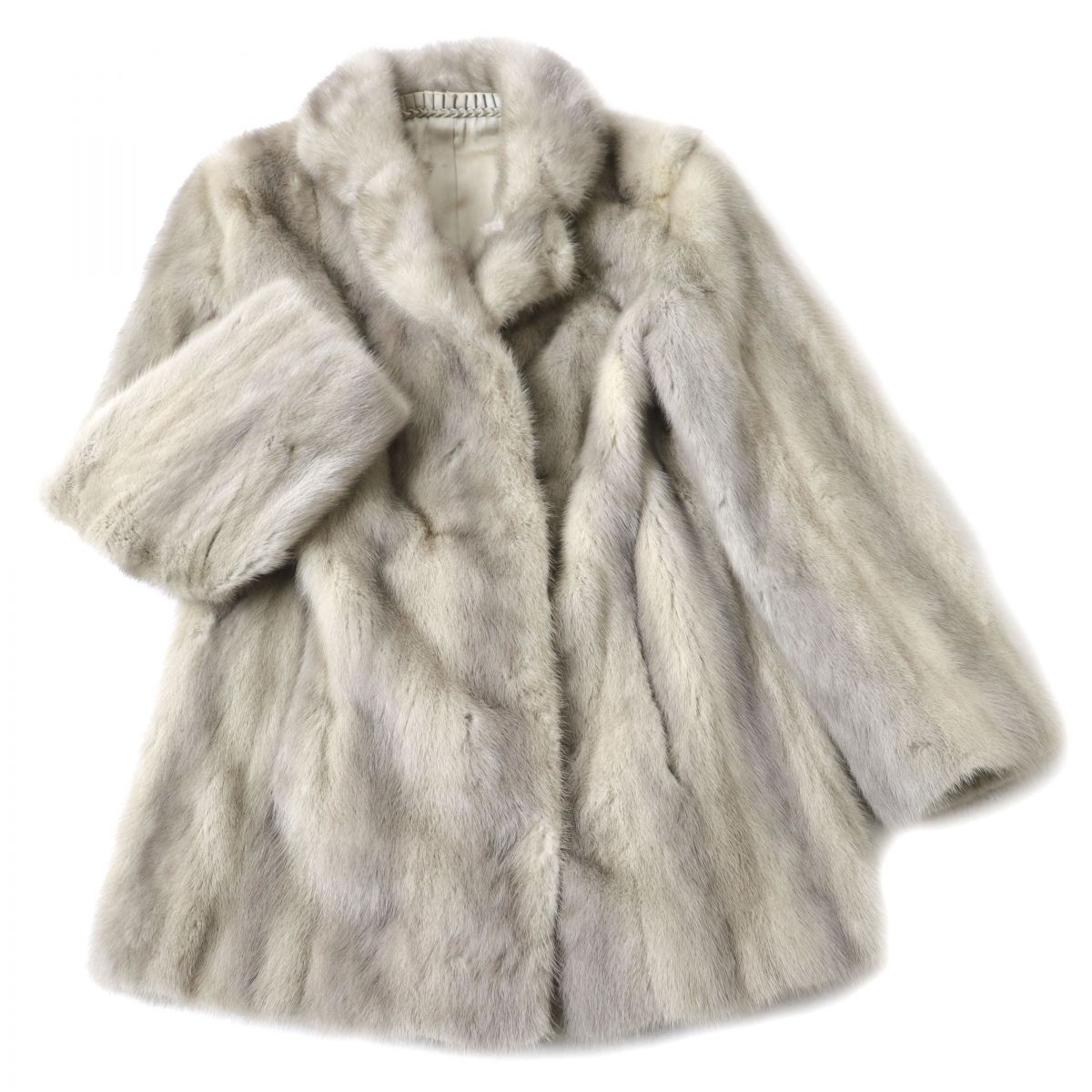 楽天市場】人気☆MINK サファイアミンク 本毛皮コート ライトグレー 9