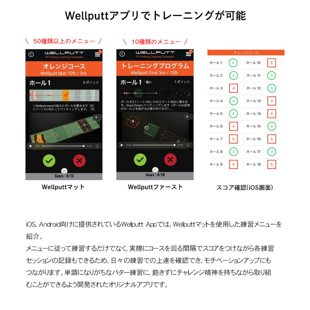 楽天市場】【日本正規品】Wellputt/ウェルパットパターマット 2m