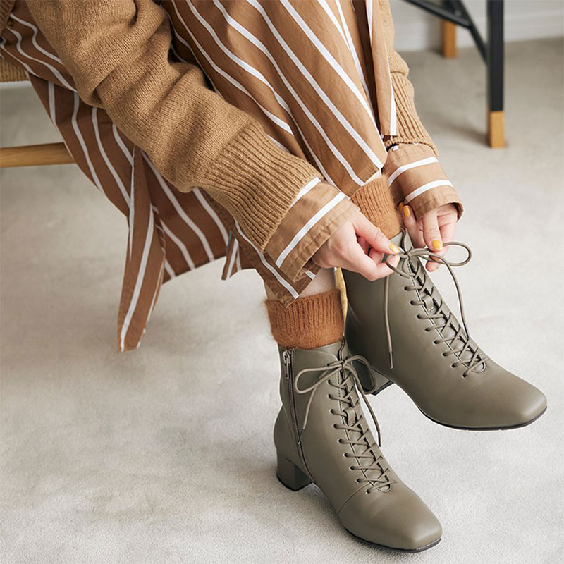 楽天市場】防水 レインブーツ レースアップ 編み上げ ショートブーツ