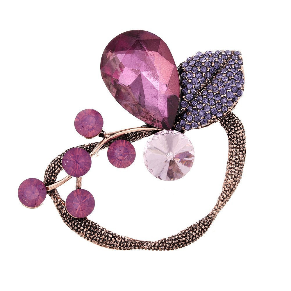 楽天市場】大粒 スワロフスキー の クラシック ブローチ アメジスト