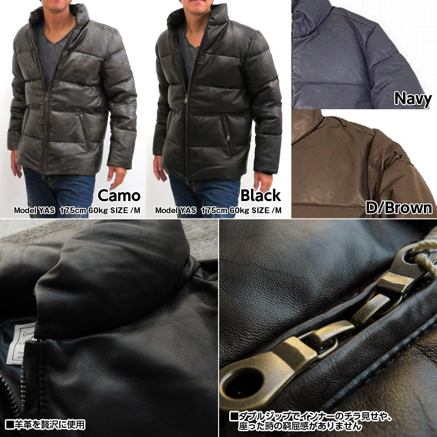 楽天市場】AVIREX アヴィレックス ダウンジャケット メンズ 本革 羊革