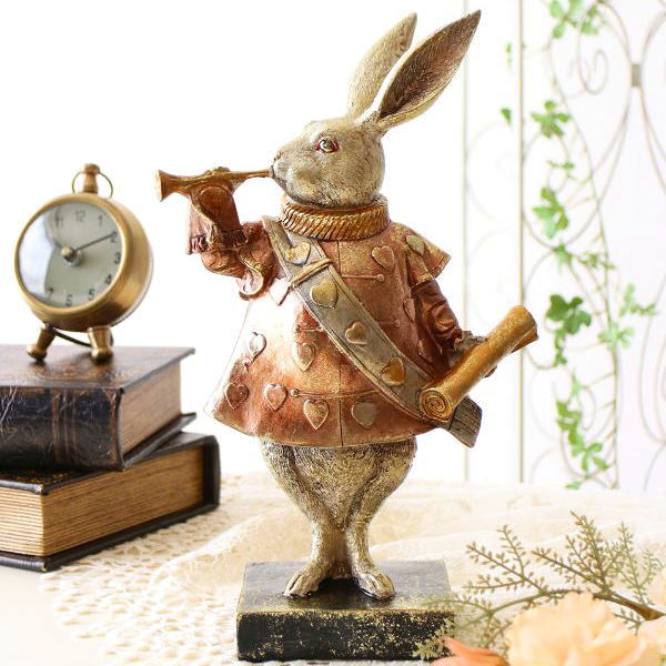 楽天市場】うさぎ 置物 オブジェ 不思議の国のアリス ウサギ 置き物