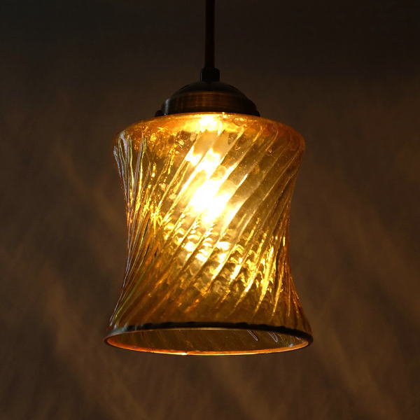 楽天市場】ペンダントライト ガラス おしゃれ イエロー アンティーク