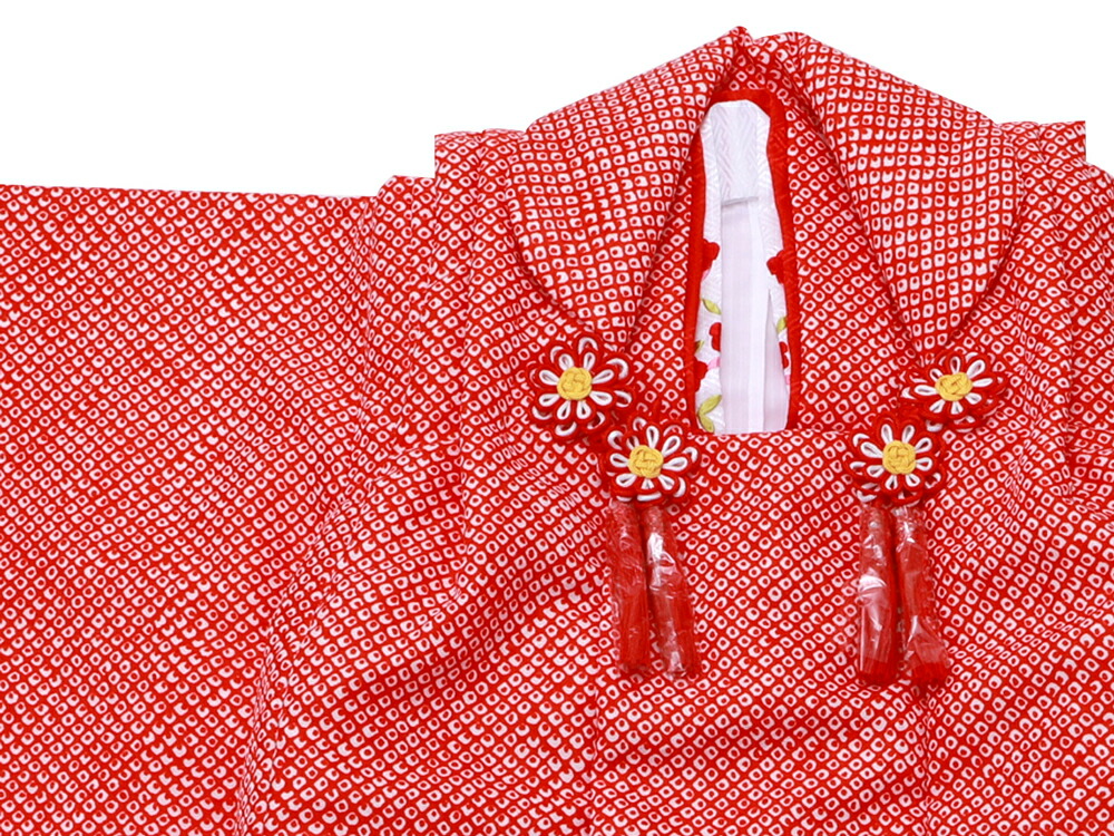 楽天市場】絞り柄 疋田柄 七五三着物 3歳女の子 被布コートセット 8点