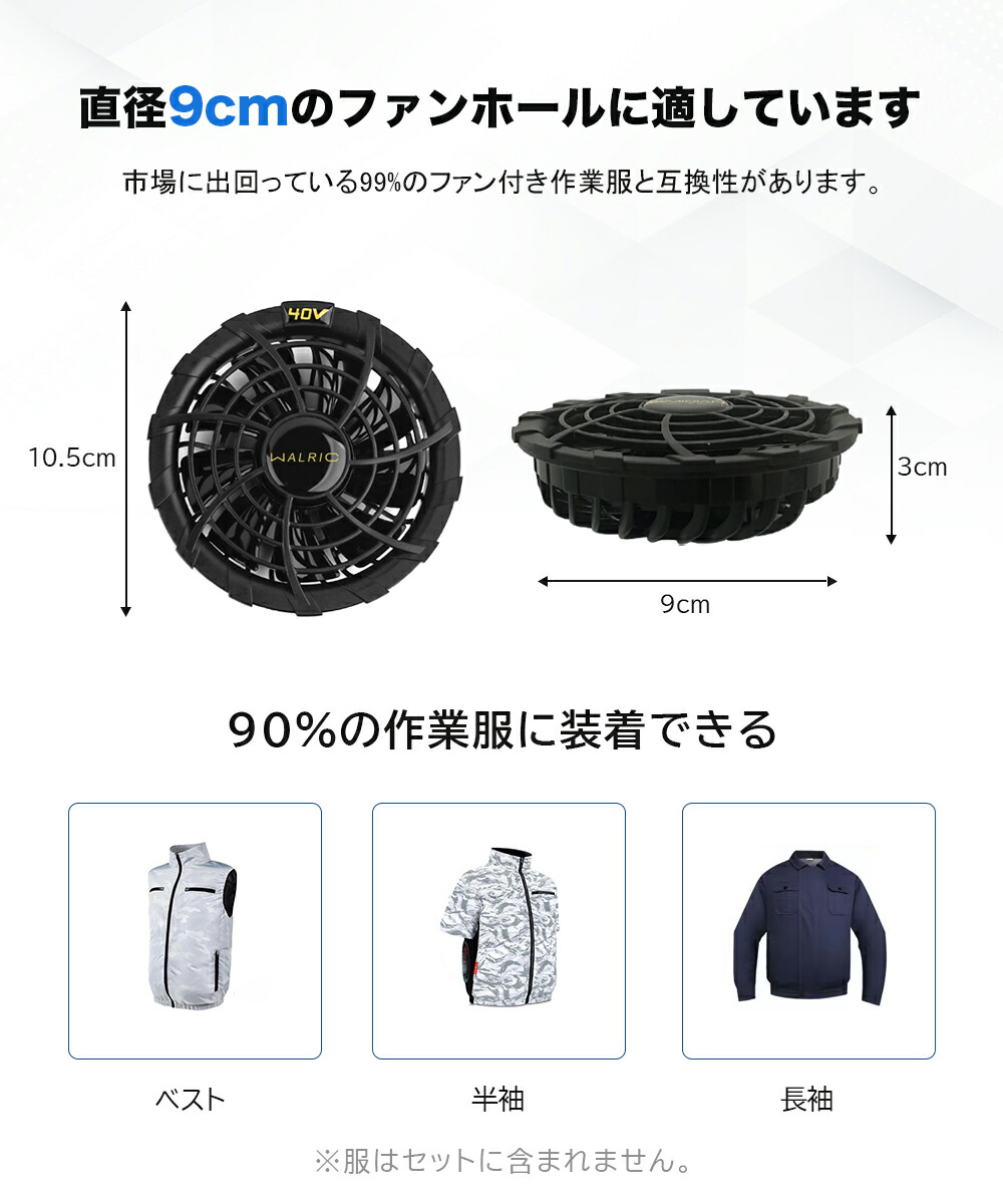 楽天市場】[即日出荷] 空調作業服用 ファンバッテリーセット ファン