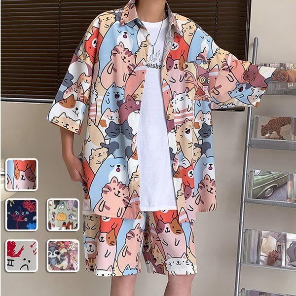 楽天市場】アロハシャツ シャツ メンズ アニマル 動物柄 開襟シャツ