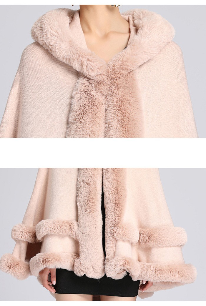 楽天市場】ケープコート レディース ファー付き マント ポンチョコート