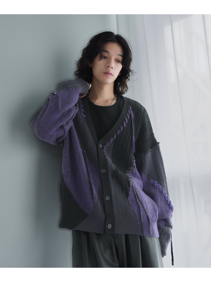 楽天市場】ステッチキリカエニットカーディガン HARE ハレ トップス