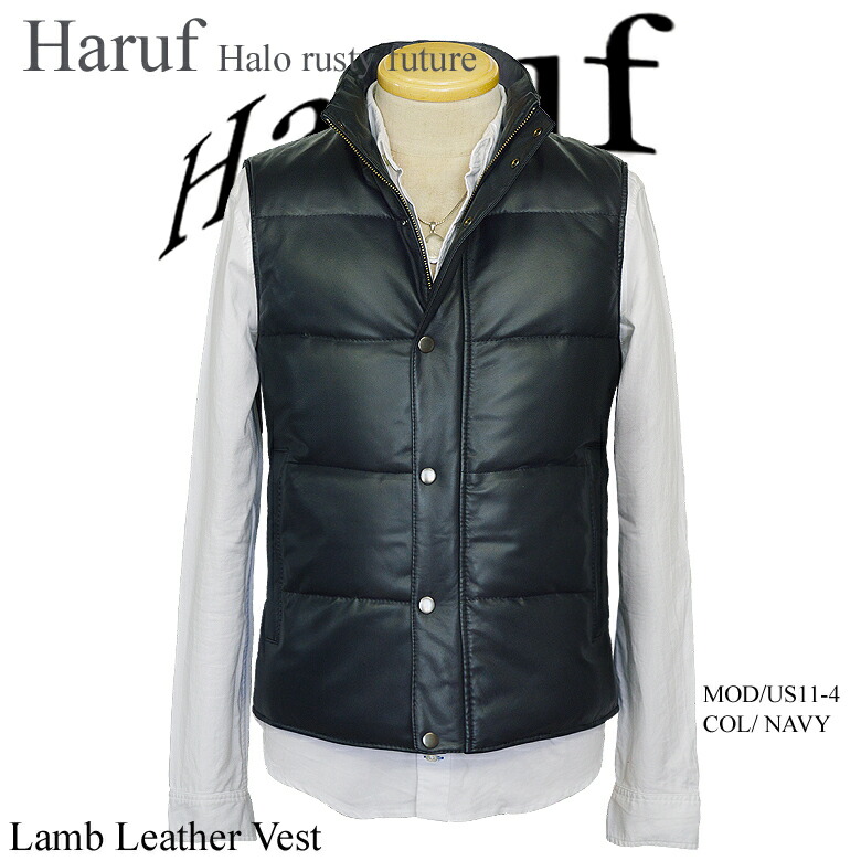 楽天市場】ダウンベスト メンズ レザーベスト 革ジャン 本革 ジレ