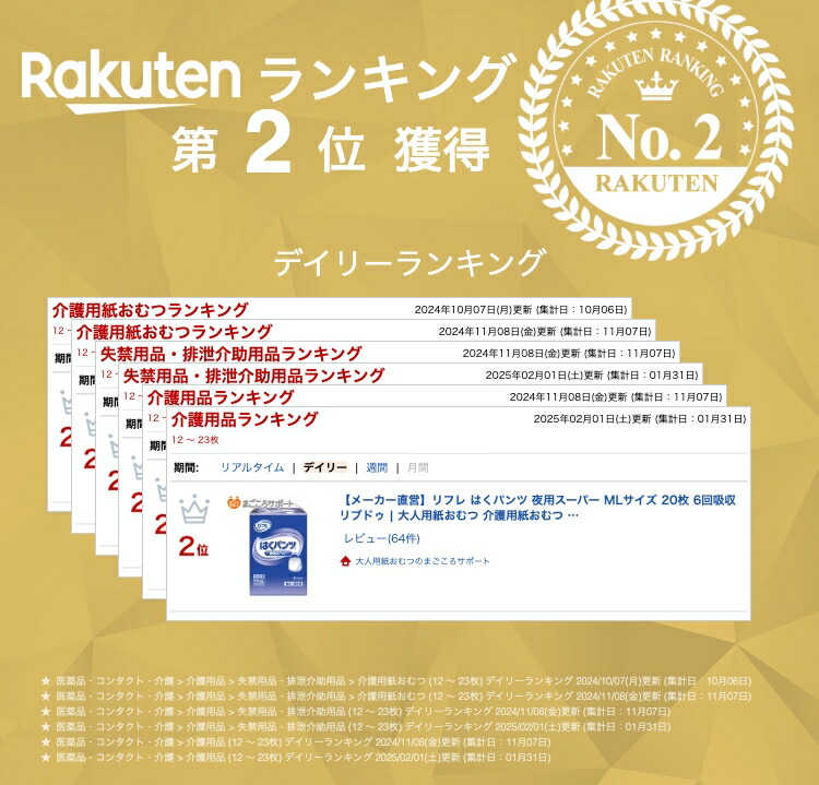 楽天市場】【メーカー直営】リフレ はくパンツ 夜用スーパー MLサイズ