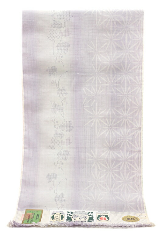 楽天市場】結城紬 紬 結城織物 正絹 紫 薄紫 白 麻の葉 唐草 立涌 絣