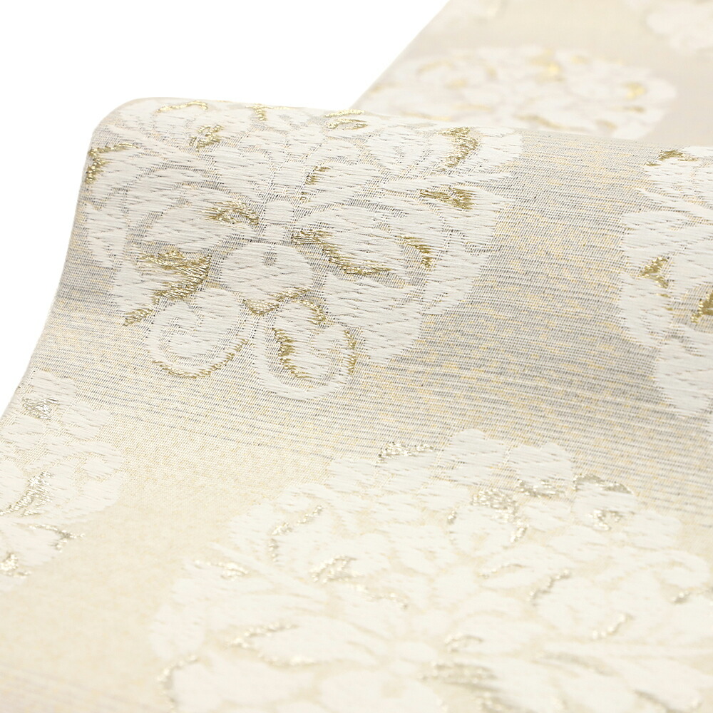 楽天市場】袋帯 正絹 唐織 西陣織 新品 白地 華文 横段 金銀糸 西陣 大