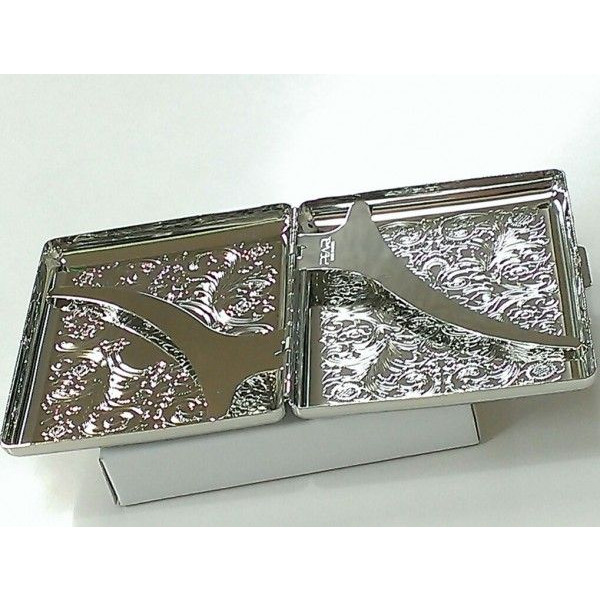 楽天市場】シガレットケース シルバーアラベスク 20本収納 タバコ