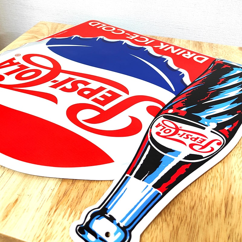 楽天市場】ブリキ看板 ペプシ コーラ ボトルキャップ エンボスメタル