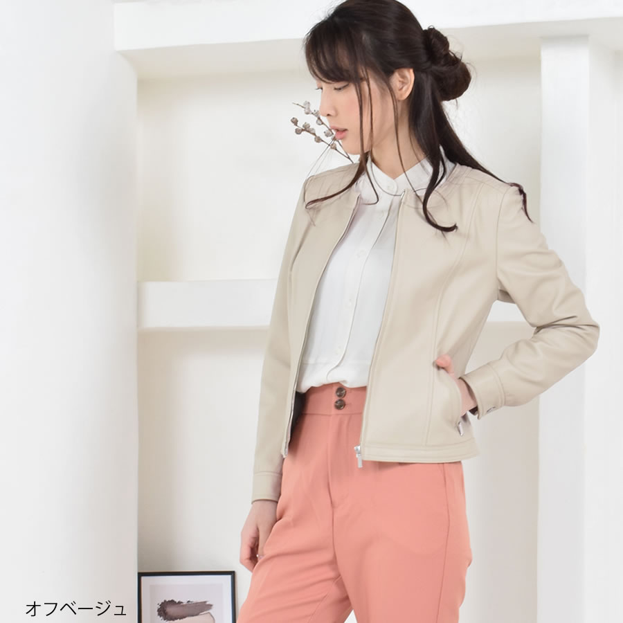 楽天市場】レザージャケット[Merfirge] ラム レザー ノーカラー