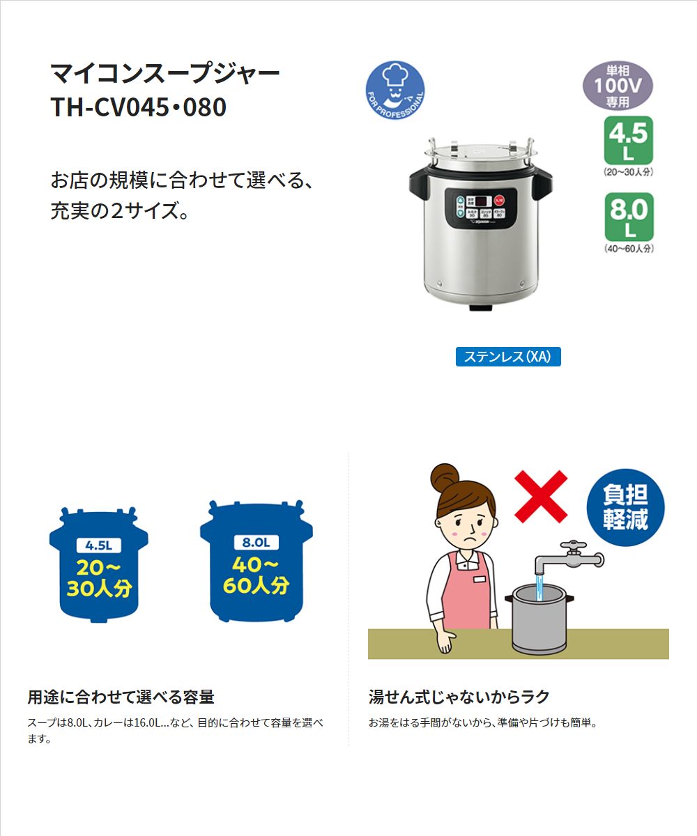 楽天市場】象印マホービン（ZOJIRUSHI）【TH-CV080-XA】業務用マイコン