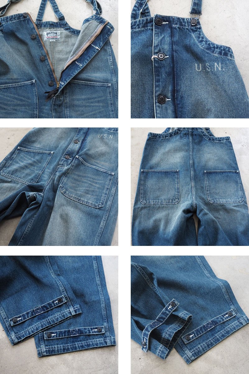楽天市場】HOUSTON ヒューストン オーバーオール デニム デッキパンツ