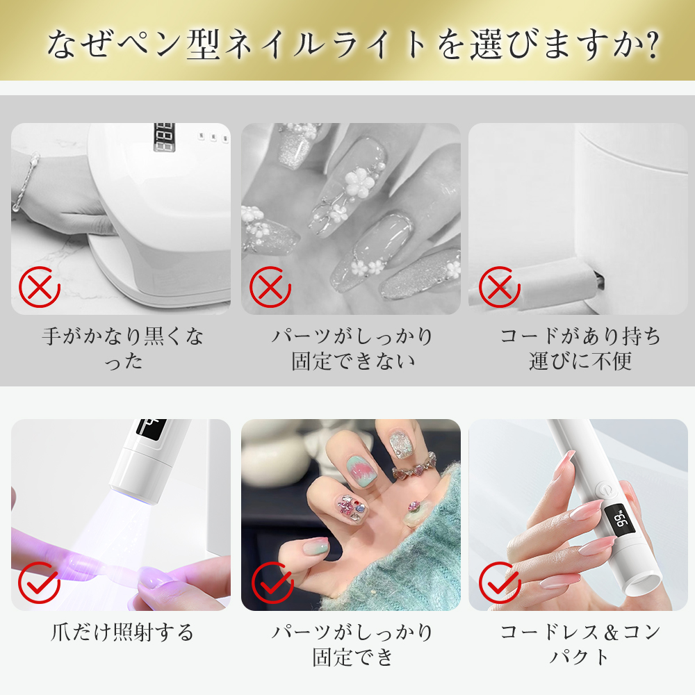 楽天市場】＼10%OFFクーポン／ペン型 Mini ミニネイルライト ホルダー