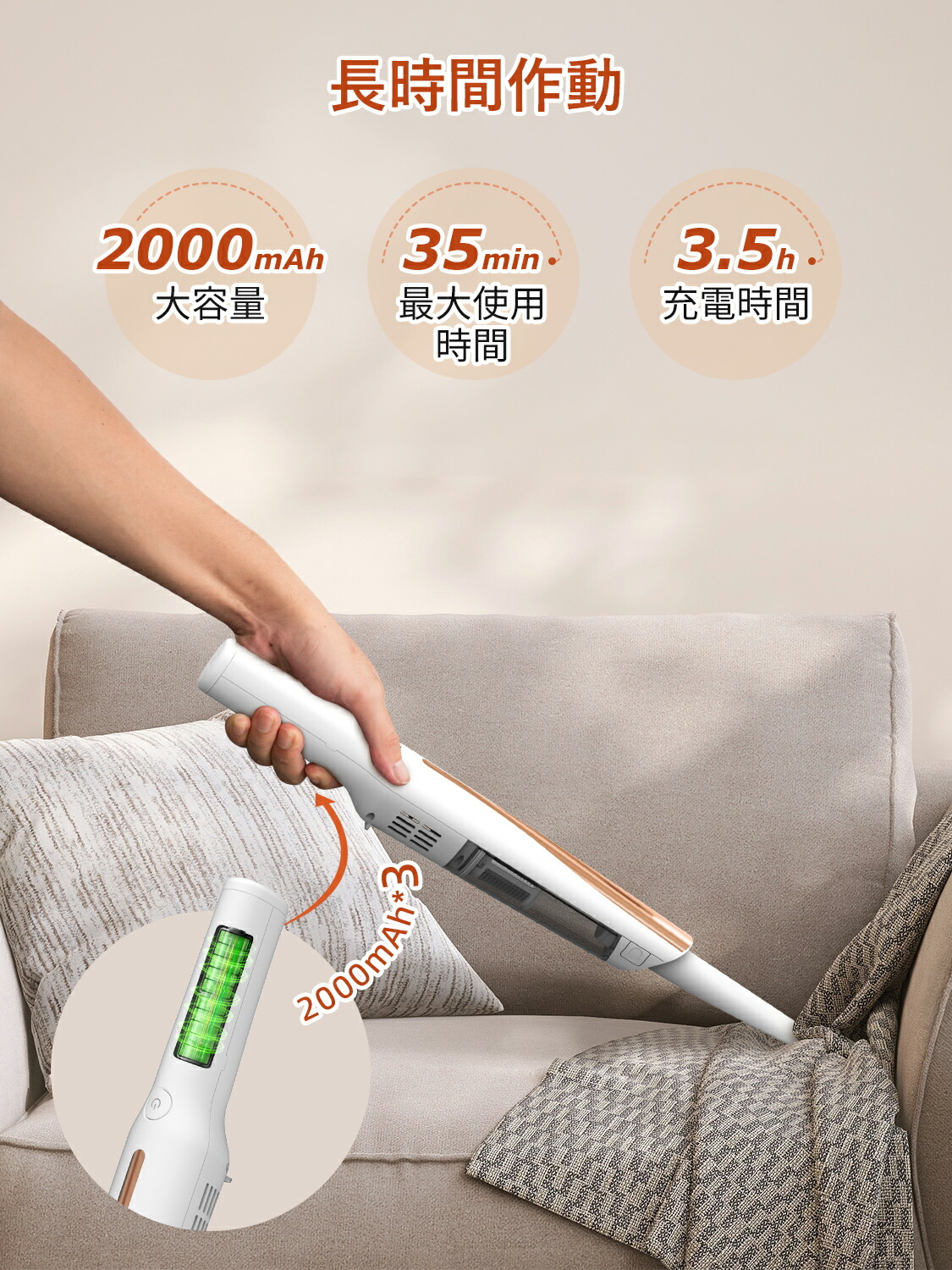 楽天市場】掃除機 コードレス 軽量 強力吸引 サイクロン 500g 17,600Pa