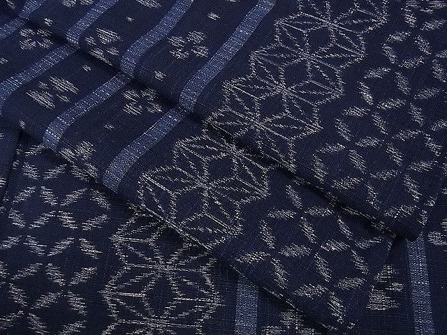 楽天市場】平和屋本店□極上 久留米絣 単衣 綿 麻の葉 七宝 花間道