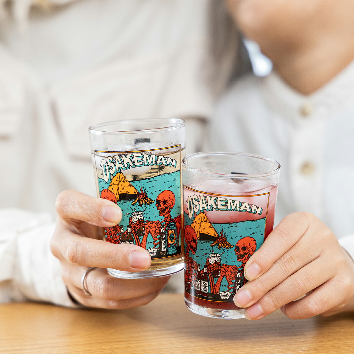 楽天市場】HILLS FIELD OSAKEMAN ミニグラス お酒マングラス 180ml