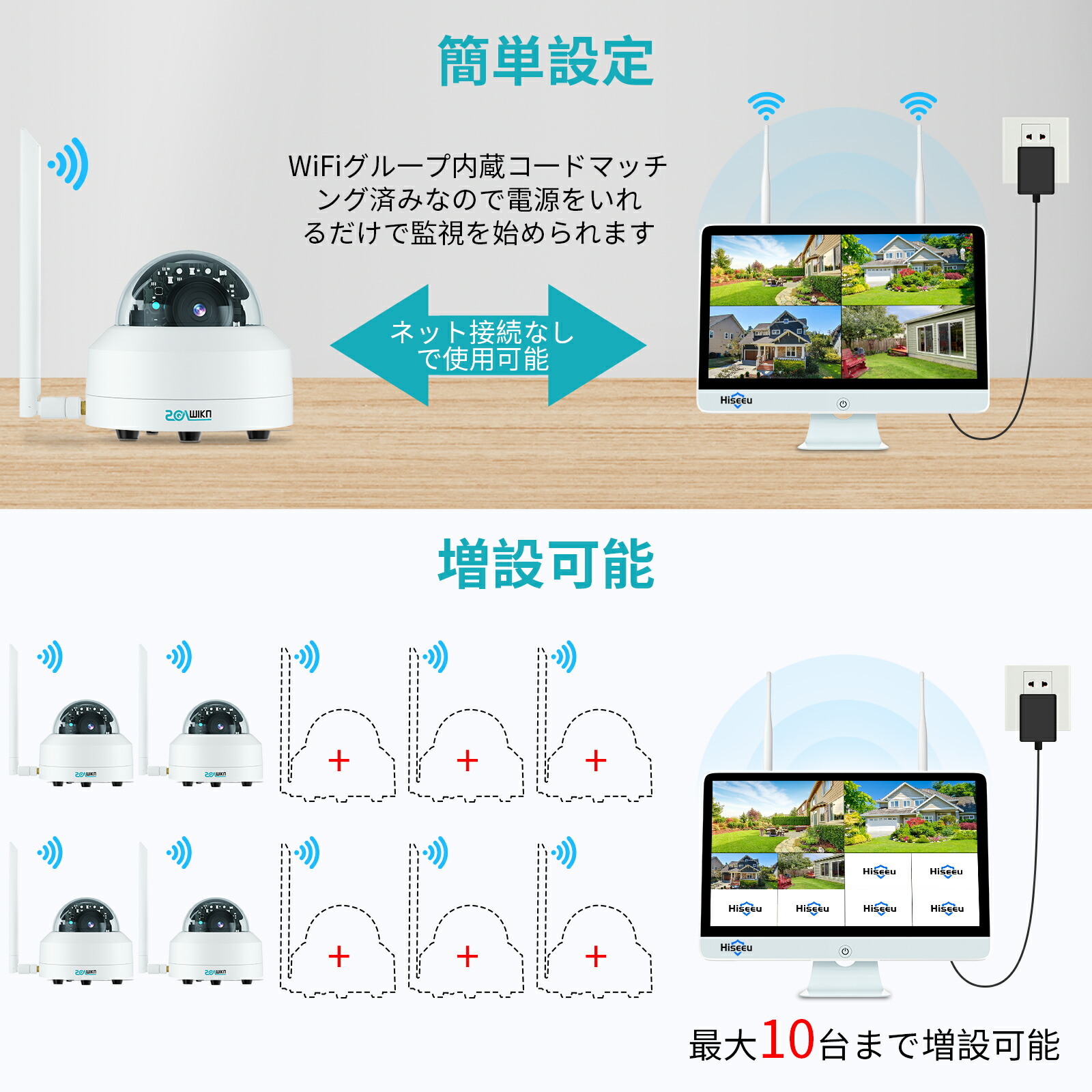 楽天市場】【500万画素・ドーム型4台セット】SOVMIKU 防犯カメラ 12