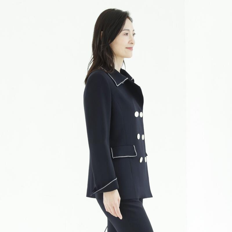 楽天市場】尾州 ウール100% 紺ブレ 配色 ステッチ ダブルボタン