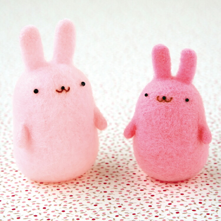 楽天市場】ぷにゅぷにゅ ピンクのうさぎ 手作りキット フェルト手芸