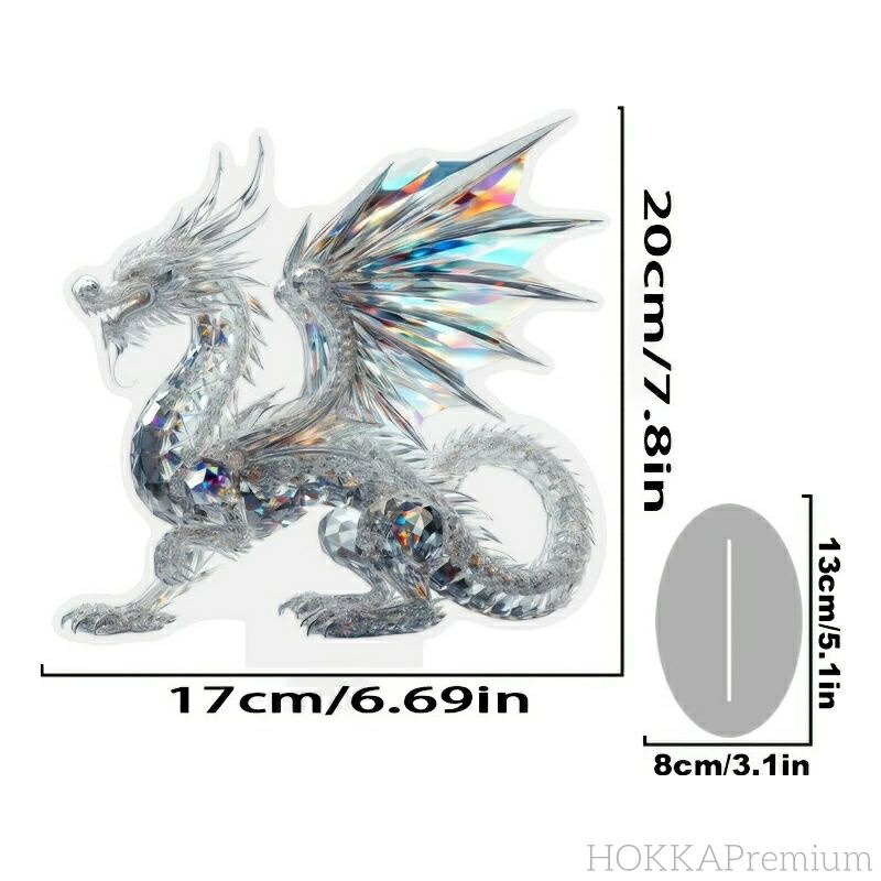 楽天市場】【送料無料】アクリル 置物 ドラゴン モチーフ 水晶風 2D