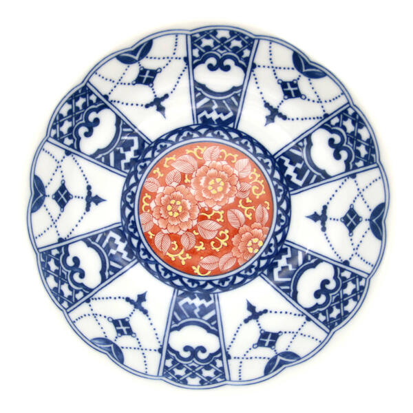 楽天市場】九谷焼 青風窯4号皿揃（5枚セット） 瓔珞紋時代画風SH-01